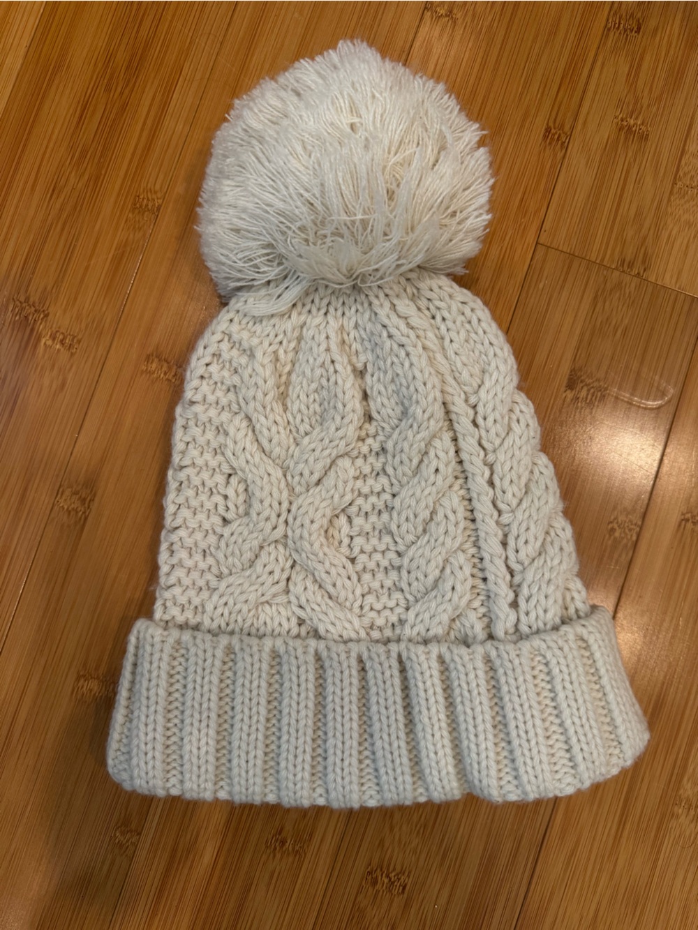 Love & Lore Pom Beanie - Cream Knit Hat